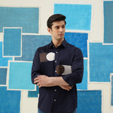 Geometric Harmony – Embroidered Giza Cotton Shirt