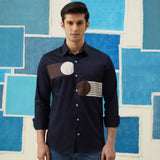 Geometric Harmony – Embroidered Giza Cotton Shirt