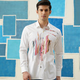 Color Splash – Embroidered Patchwork Giza Cotton Shirt