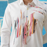 Color Splash – Embroidered Patchwork Giza Cotton Shirt