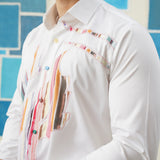 Color Splash – Embroidered Patchwork Giza Cotton Shirt