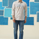 Pastel Stripes – Embroidered Giza Cotton Shirt