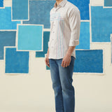 Pastel Stripes – Embroidered Giza Cotton Shirt