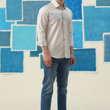 Pastel Stripes – Embroidered Giza Cotton Shirt