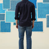 Wave Crest – Embroidered Patchwork Giza Cotton Shirt