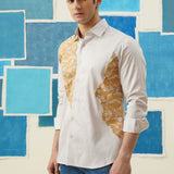 Golden Harmony – Giza Cotton Patch Work Shirt