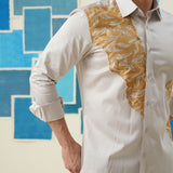 Golden Harmony – Giza Cotton Patch Work Shirt