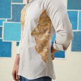 Golden Harmony – Giza Cotton Patch Work Shirt