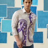 Mystic Swirl – Digital Print Giza Cotton Shirt