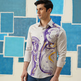 Mystic Swirl – Digital Print Giza Cotton Shirt