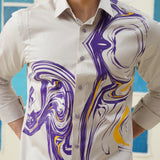 Mystic Swirl – Digital Print Giza Cotton Shirt