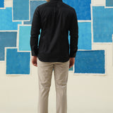 Midnight Leaf – Vasnam Black Patchwork Giza Cotton Shirt