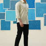 Abstract Circles – Patchwork & Digital Print Giza Cotton Shirt