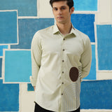 Abstract Circles – Patchwork & Digital Print Giza Cotton Shirt