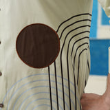 Abstract Circles – Patchwork & Digital Print Giza Cotton Shirt