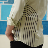 Abstract Circles – Patchwork & Digital Print Giza Cotton Shirt