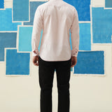 Crimson Bloom – Embroidered Giza Cotton Shirt