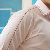Crimson Bloom – Embroidered Giza Cotton Shirt