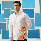 Tiger's Roar – Hand-Painted Giza Cotton Shirt