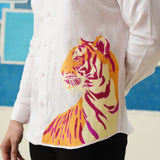 Tiger's Roar – Hand-Painted Giza Cotton Shirt