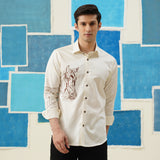 Equestrian Elegance – Embroidered Giza Cotton Shirt