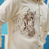 Equestrian Elegance – Embroidered Giza Cotton Shirt