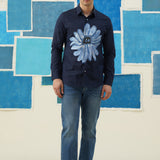 Floral Elegance – Hand-Painted Giza Cotton Shirt