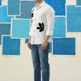 Floral Fusion – Appliqué Work Giza Cotton Shirt