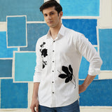 Floral Fusion – Appliqué Work Giza Cotton Shirt
