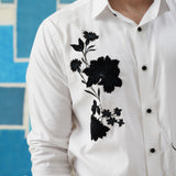 Floral Fusion – Appliqué Work Giza Cotton Shirt