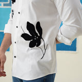Floral Fusion – Appliqué Work Giza Cotton Shirt