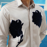 Floral Luxe – Applique Work Giza Cotton Shirt