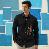 Wild Majesty – Tiger Embroidered Giza Cotton Shirt