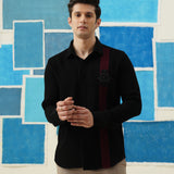 Royal Elegance - Japanese Mess Fabric Shirt with Handmade Motif