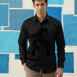 Equestrian Embers – Shirt with Velvet Horse Patch
