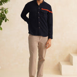 VASNAM NAVY BLUE CASUAL NIRVANA SHIRT