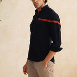 VASNAM NAVY BLUE CASUAL NIRVANA SHIRT