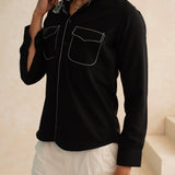 Noir Bloom – Black designer embroidery shirt