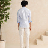 Indigo Crest – Embroidered Designer Shirt