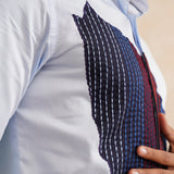 Indigo Crest – Embroidered Designer Shirt
