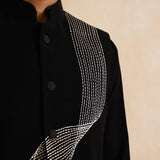 Elysian – Embroidered Black Nehru Jacket