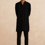 NoirEdge – Japanese Fabric with Leather Detailing Kurta
