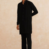 NoirEdge – Japanese Fabric with Leather Detailing Kurta