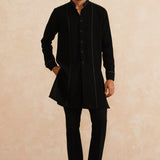 NoirEdge – Japanese Fabric with Leather Detailing Kurta