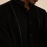 NoirEdge – Japanese Fabric with Leather Detailing Kurta