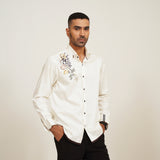 CREAM FLORA DIGITAL PRINT SHIRT