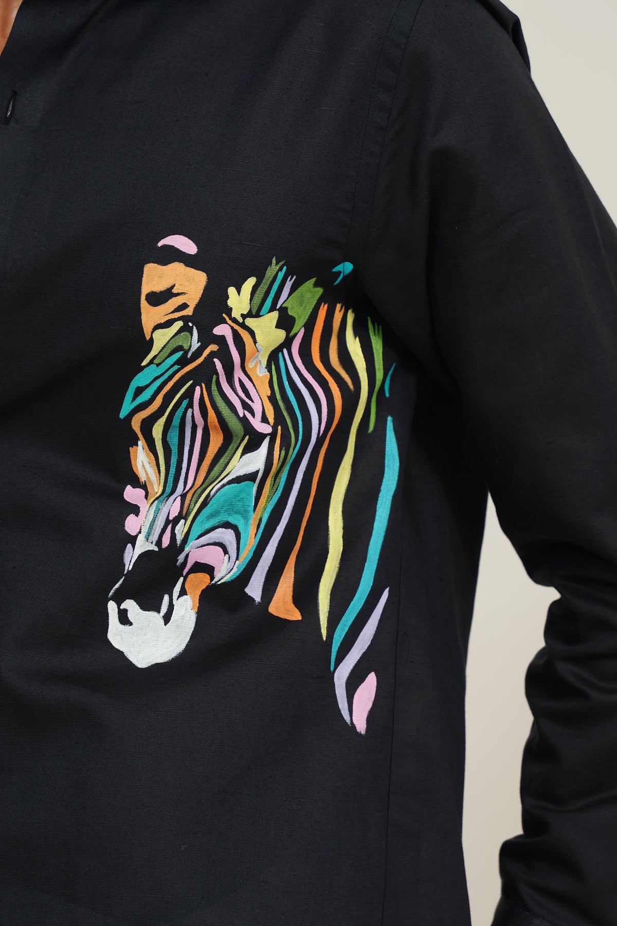 ZEBRA HAND-PAINTED SHIRT – Vasnam Jaipur - Main Image