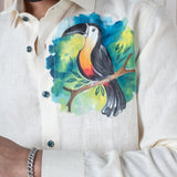 Hornbill hand painted shirt