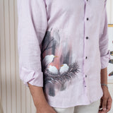 Bird nest hand painted shirt