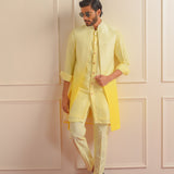 ombre shrug with silk kurta & pants